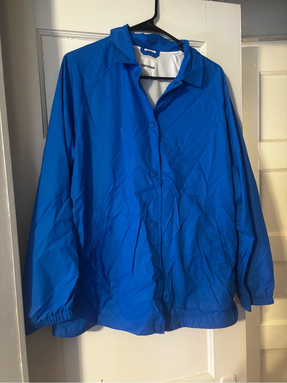 Converse Women's Bright Blue Bomber-Style Coach Jacket